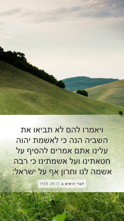 דברי הימים ב 28:13 HEB Bible Verse Image