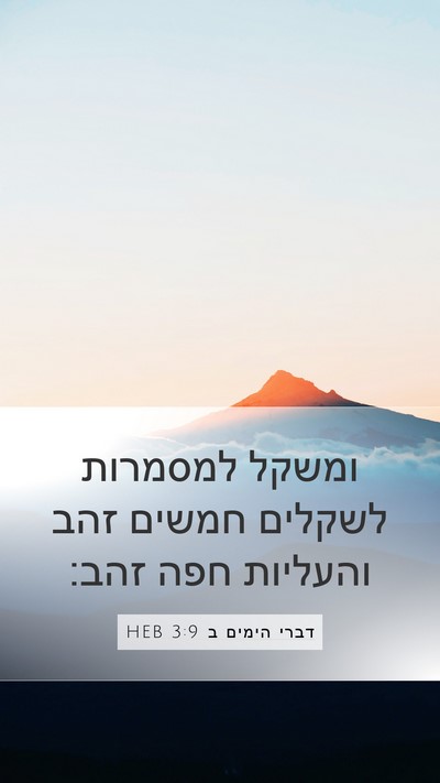 דברי הימים ב 3:9 HEB Mobile Phone Wallpaper - ומשקל למסמרות לשקלים חמשים - Mobile Bible Verse Wallpaper