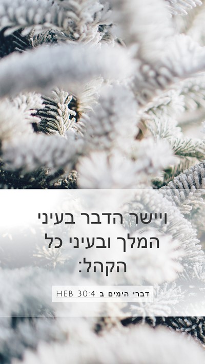 דברי הימים ב 30:4 HEB Bible Verse Image
