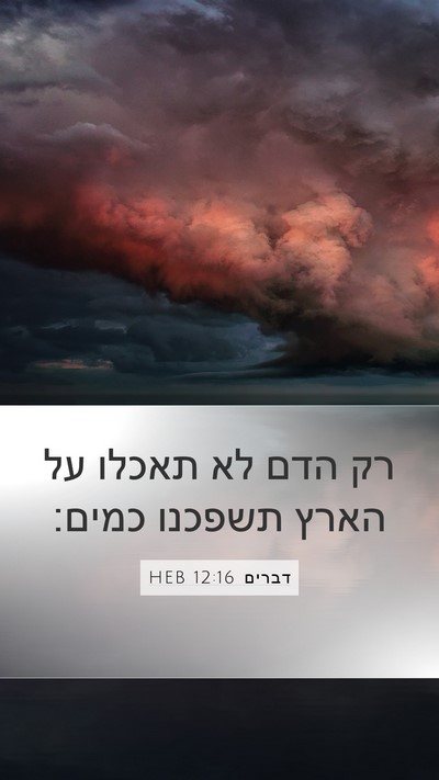 דברים 12:16 HEB Bible Verse Image