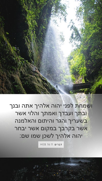 דברים 16:11 HEB Bible Verse Image