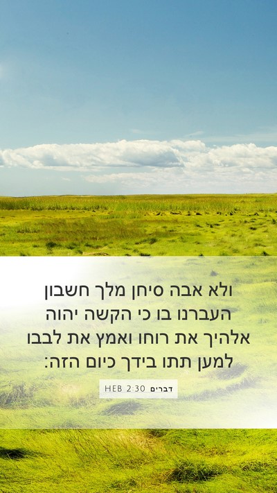 דברים 2:30 HEB Bible Verse Image