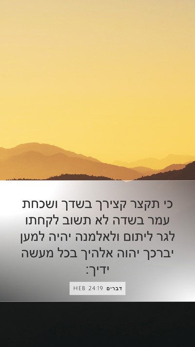 דברים 24:19 HEB Bible Verse Image