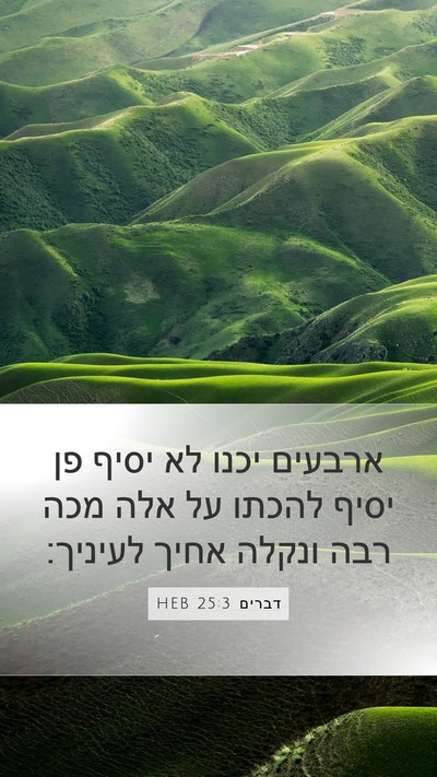 דברים 25:3 HEB Mobile Phone Wallpaper - ארבעים יכנו לא יסיף פן יסיף - Mobile Bible Verse Wallpaper
