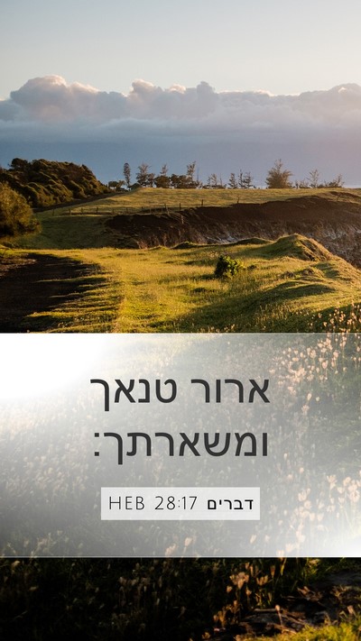 דברים 28:17 HEB Mobile Phone Wallpaper - ארור טנאך - Mobile Bible Verse Wallpaper