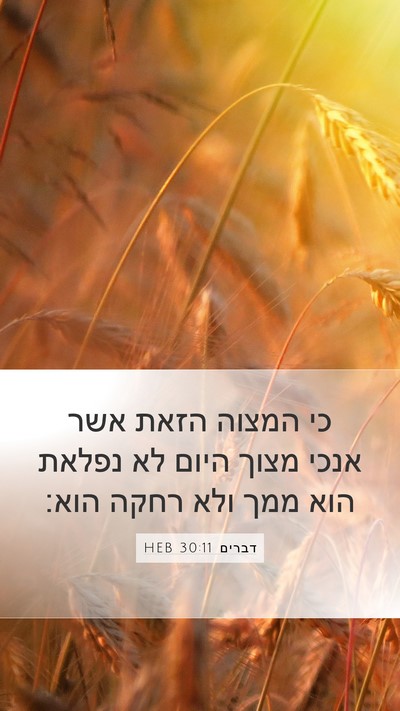 דברים 30:11 HEB Bible Verse Image