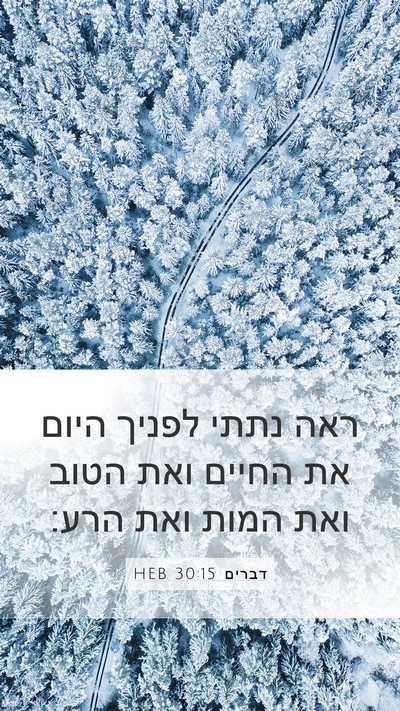 דברים 30:15 HEB Bible Verse Image