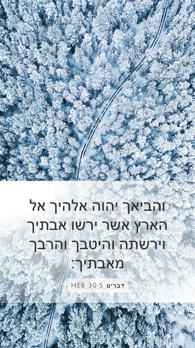 דברים 30:5 HEB Mobile Phone Wallpaper - והביאך יהוה אלהיך אל הארץ - Mobile Bible Verse Wallpaper