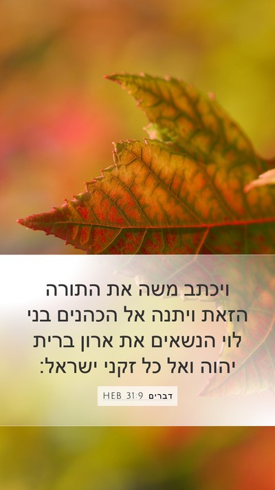 דברים 31:9 HEB Bible Verse Image