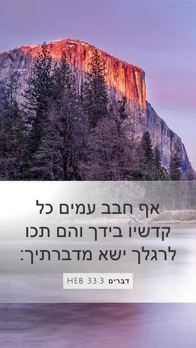 דברים 33:3 HEB Bible Verse Image