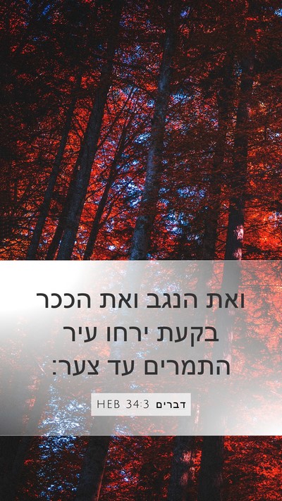 דברים 34:3 HEB Bible Verse Image