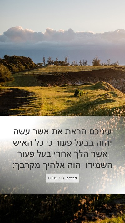 דברים 4:3 HEB Bible Verse Image