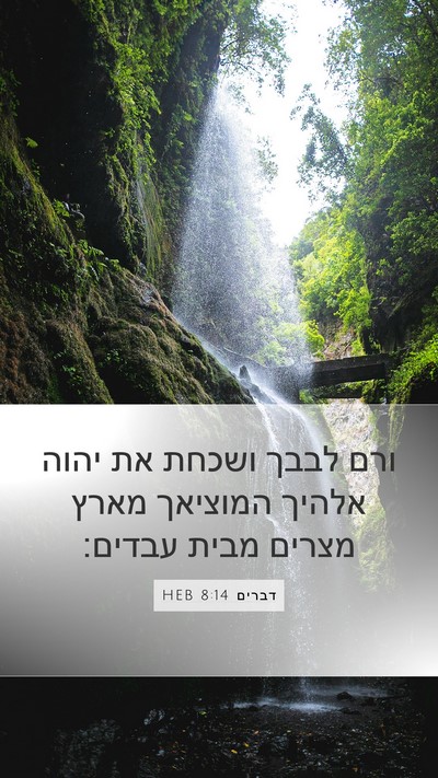 דברים 8:14 HEB Bible Verse Image
