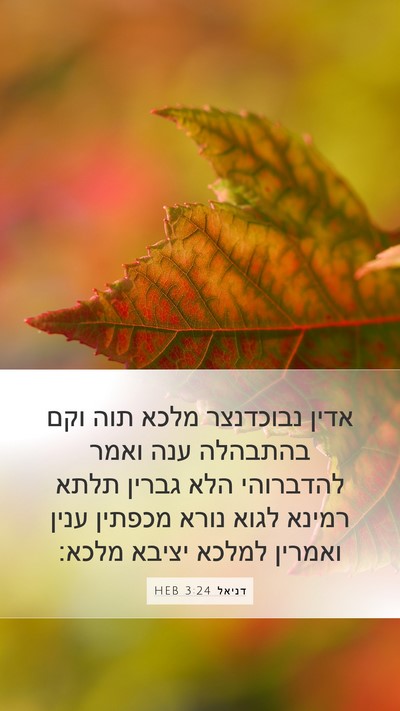 דניאל 3:24 HEB Mobile Phone Wallpaper - אדין נבוכדנצר מלכא תוה וקם - Mobile Bible Verse Wallpaper