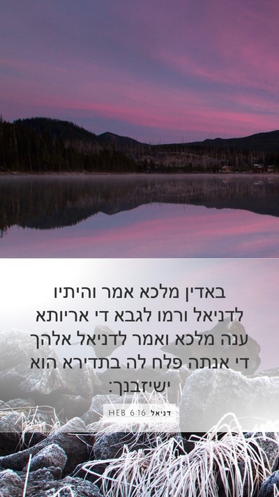 דניאל 6:16 HEB Bible Verse Image