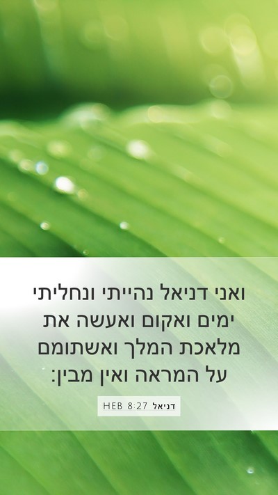 דניאל 8:27 HEB Bible Verse Image