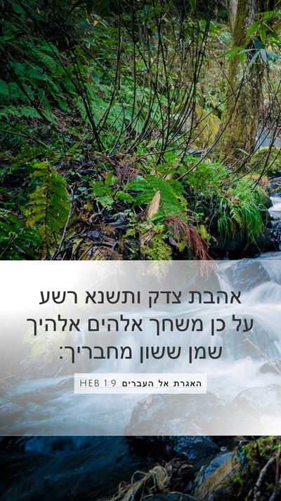 האגרת אל העברים 1:9 HEB Bible Verse Image