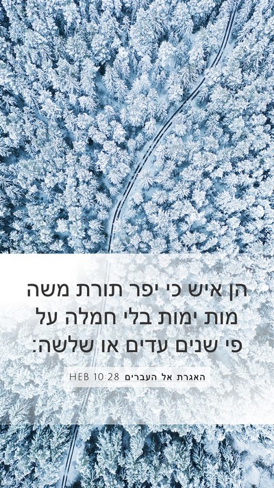 האגרת אל העברים 10:28 HEB Bible Verse Image