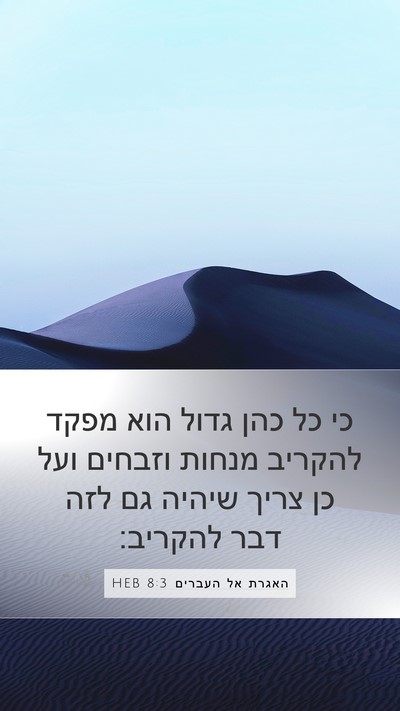 האגרת אל העברים 8:3 HEB Bible Verse Image