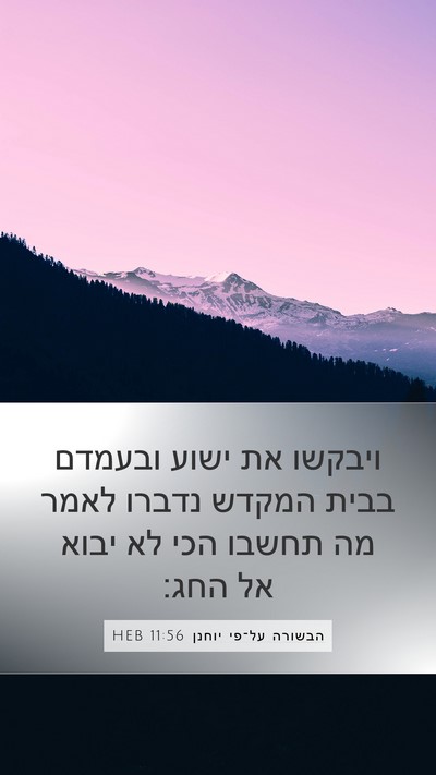 הבשורה על־פי יוחנן 11:56 HEB Bible Verse Image