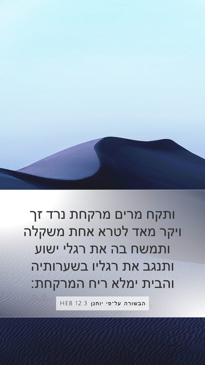 הבשורה על־פי יוחנן 12:3 HEB Bible Verse Image