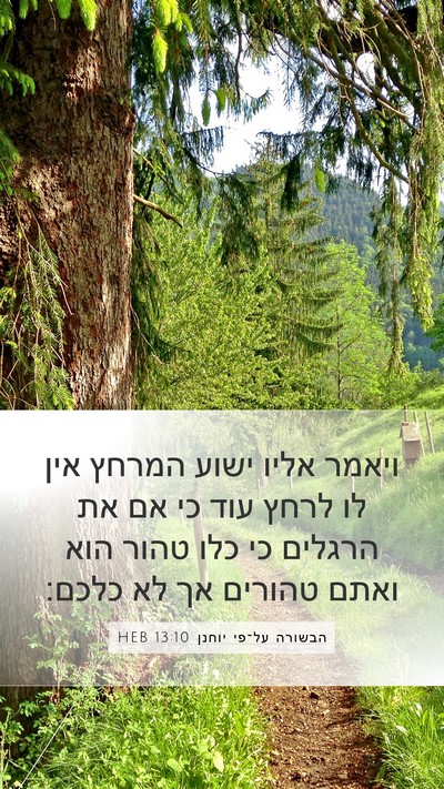 הבשורה על־פי יוחנן 13:10 HEB Bible Verse Image