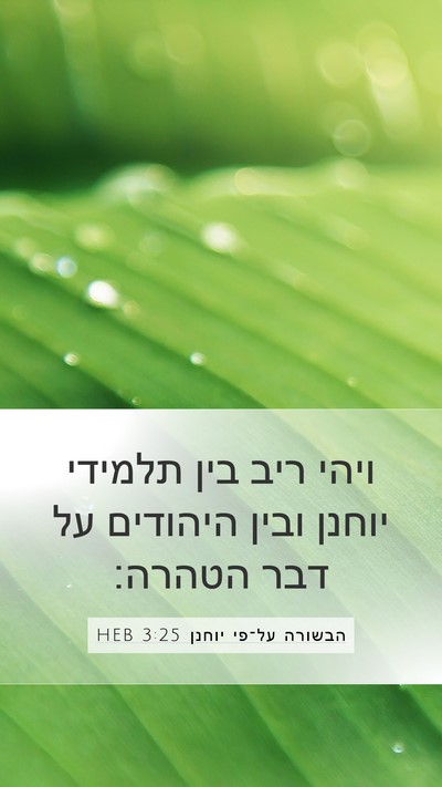 הבשורה על־פי יוחנן 3:25 HEB Bible Verse Image
