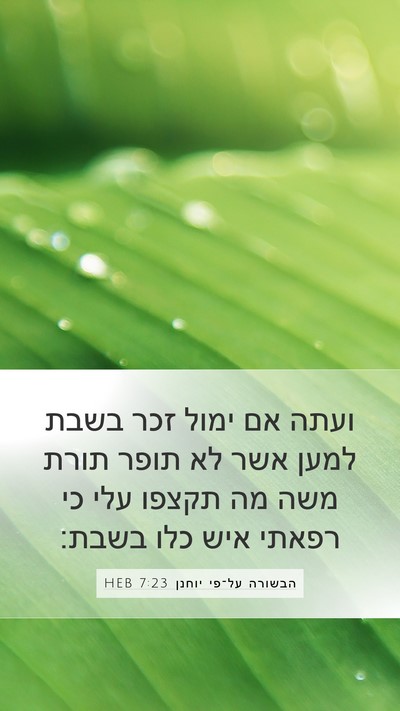 הבשורה על־פי יוחנן 7:23 HEB Bible Verse Image