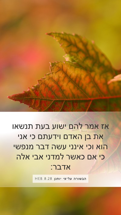 הבשורה על־פי יוחנן 8:28 HEB Bible Verse Image