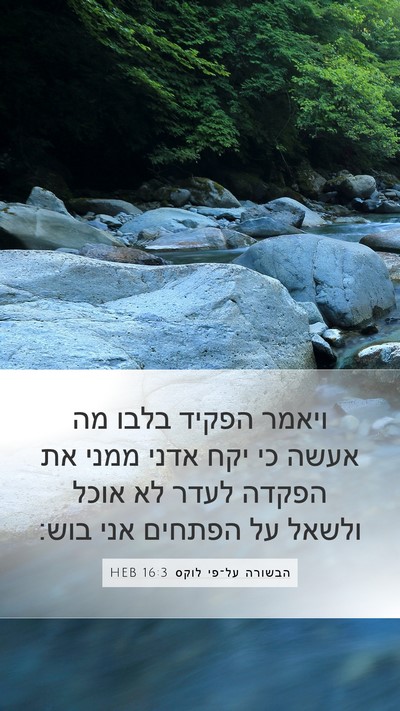 הבשורה על־פי לוקס 16:3 HEB Mobile Phone Wallpaper - ויאמר הפקיד בלבו מה אעשה כי - Mobile Bible Verse Wallpaper
