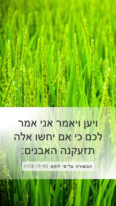הבשורה על־פי לוקס 19:40 HEB Bible Verse Image