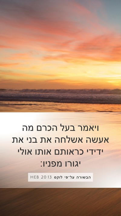הבשורה על־פי לוקס 20:13 HEB Bible Verse Image