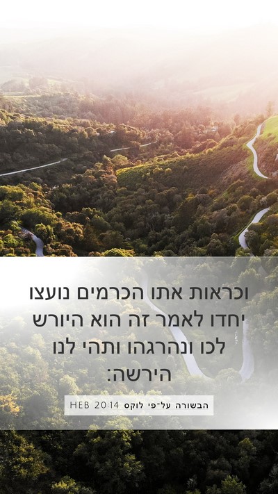הבשורה על־פי לוקס 20:14 HEB Bible Verse Image