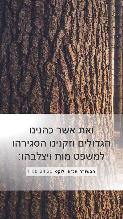 הבשורה על־פי לוקס 24:20 HEB Mobile Phone Wallpaper - ואת אשר כהנינו הגדולים - Mobile Bible Verse Wallpaper