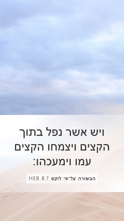 הבשורה על־פי לוקס 8:7 HEB Mobile Phone Wallpaper - ויש אשר נפל בתוך הקצים - Mobile Bible Verse Wallpaper