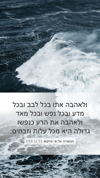 הבשורה על־פי מרקוס 12:33 HEB Bible Verse Image