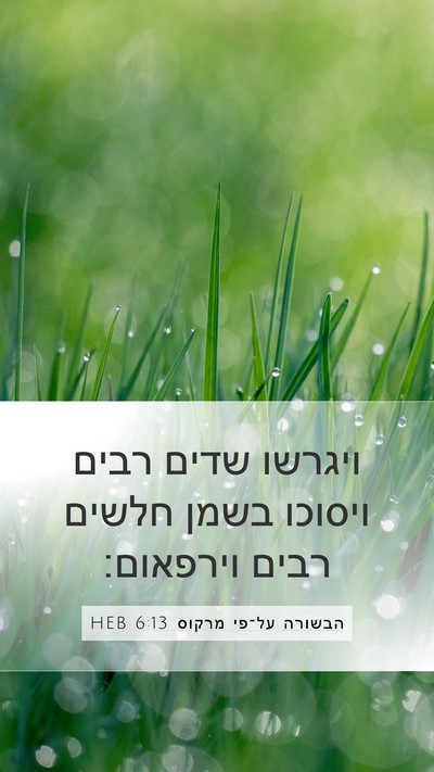 הבשורה על־פי מרקוס 6:13 HEB Bible Verse Image