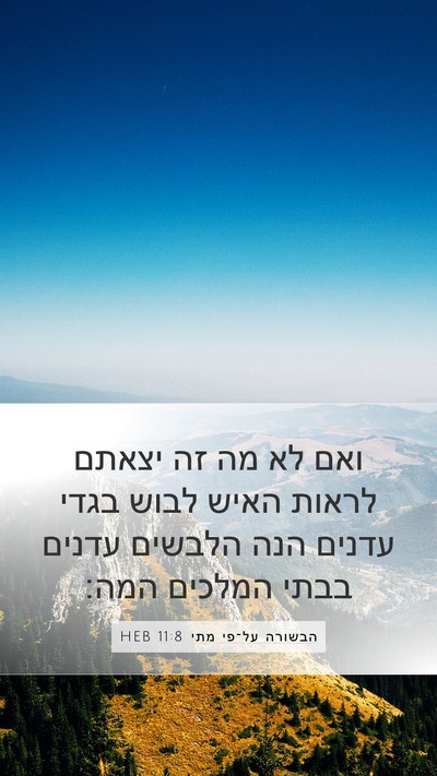 הבשורה על־פי מתי 11:8 HEB Bible Verse Image
