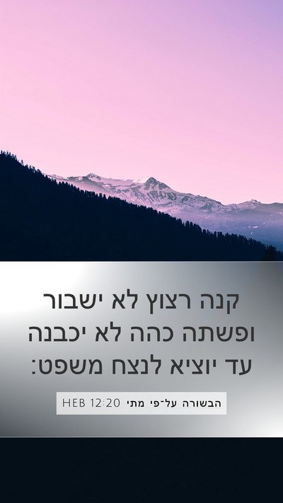 הבשורה על־פי מתי 12:20 HEB Bible Verse Image