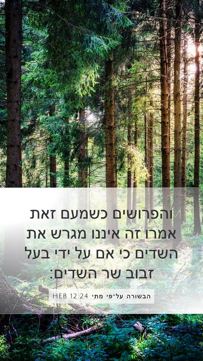הבשורה על־פי מתי 12:24 HEB Bible Verse Image