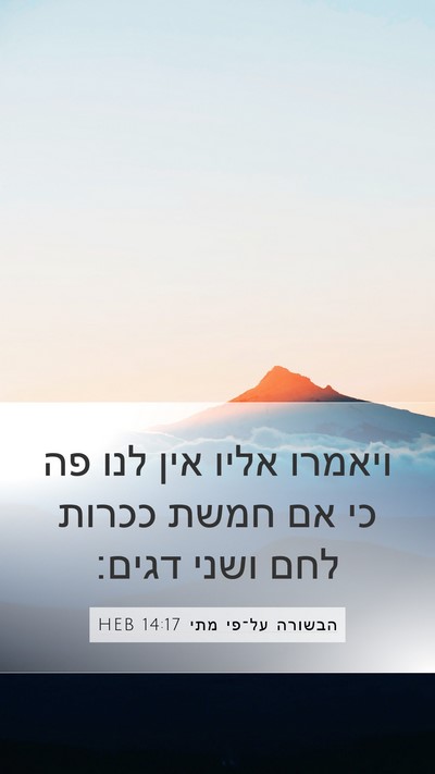 הבשורה על־פי מתי 14:17 HEB Bible Verse Image