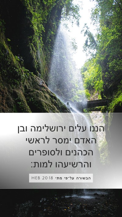 הבשורה על־פי מתי 20:18 HEB Bible Verse Image