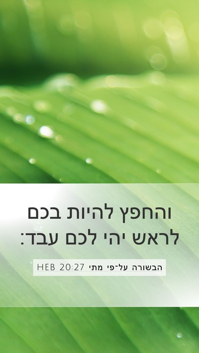 הבשורה על־פי מתי 20:27 HEB Bible Verse Image