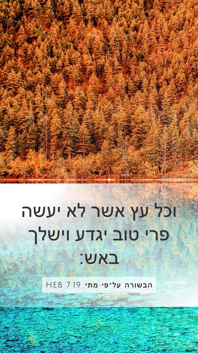 הבשורה על־פי מתי 7:19 HEB Bible Verse Image