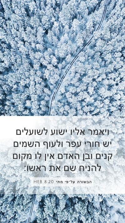 הבשורה על־פי מתי 8:20 HEB Bible Verse Image