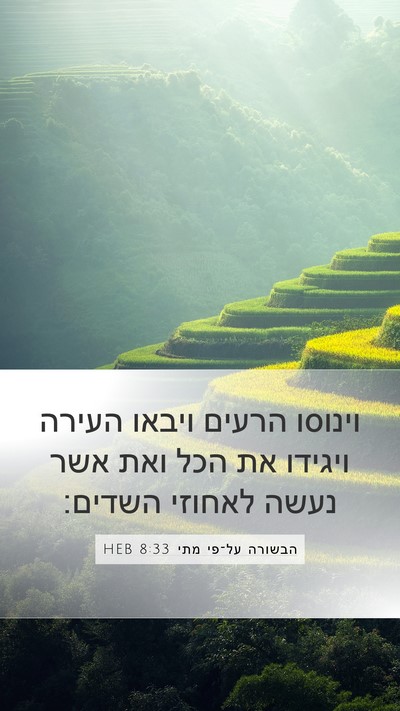 הבשורה על־פי מתי 8:33 HEB Bible Verse Image