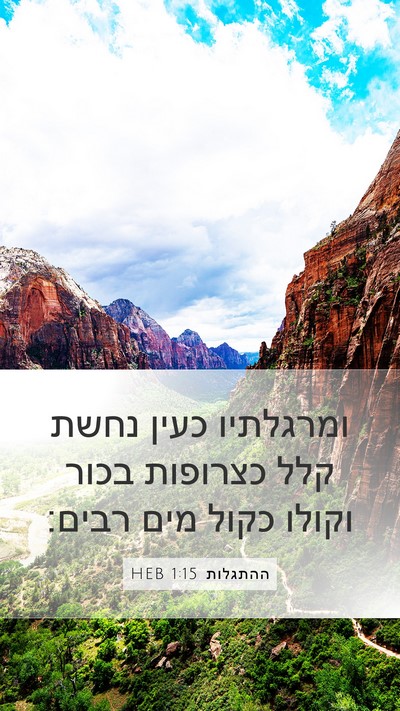 ההתגלות 1:15 HEB Bible Verse Image