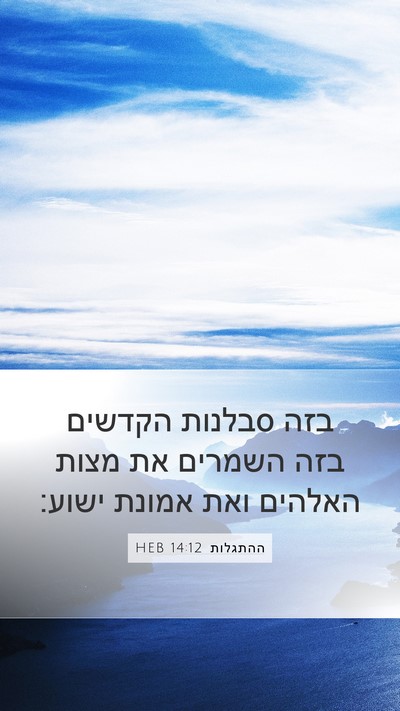 ההתגלות 14:12 HEB Bible Verse Image