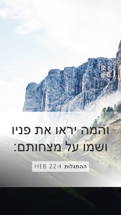 ההתגלות 22:4 HEB Bible Verse Image
