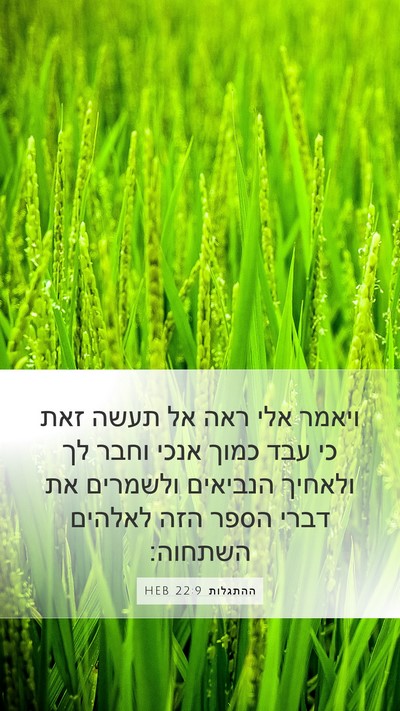 ההתגלות 22:9 HEB Bible Verse Image